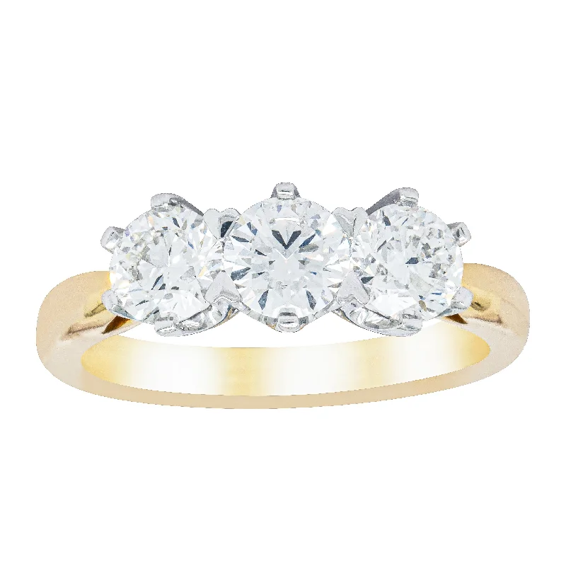 Timeless Elegance At Unbelievable Discounts 18ct Yellow Gold 1.50ct Diamond Trilogy Ring Timeless Elegance At Unbelievable Discounts 18ct Yellow Gold 1.50ct Diamond Trilogy Ring