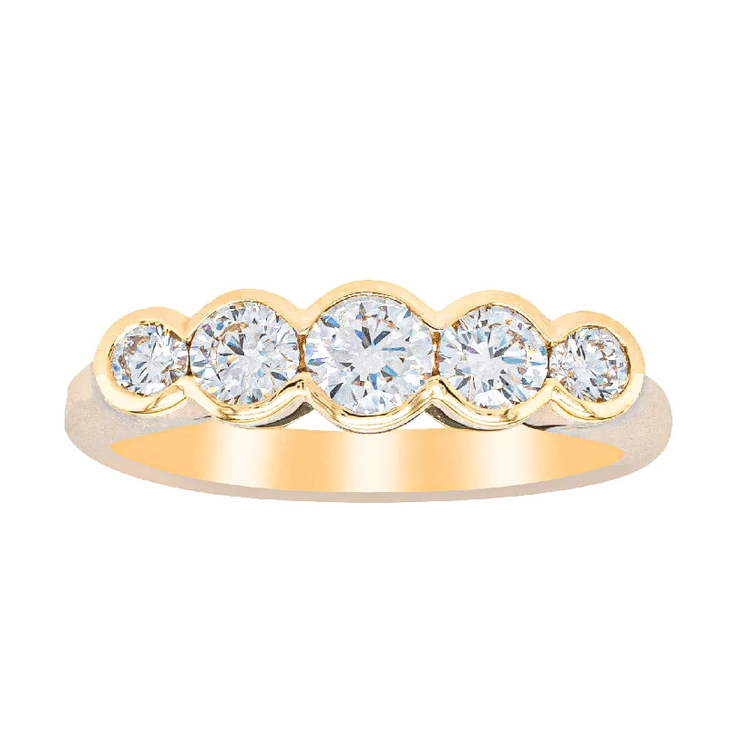 Timeless Beauty, Unbeatable Deals – Jewelry Sale On 18ct Yellow Gold .78ct Diamond Five-Stone Natalia Ring Timeless Beauty, Unbeatable Deals – Jewelry Sale On 18ct Yellow Gold .78ct Diamond Five-Stone Natalia Ring