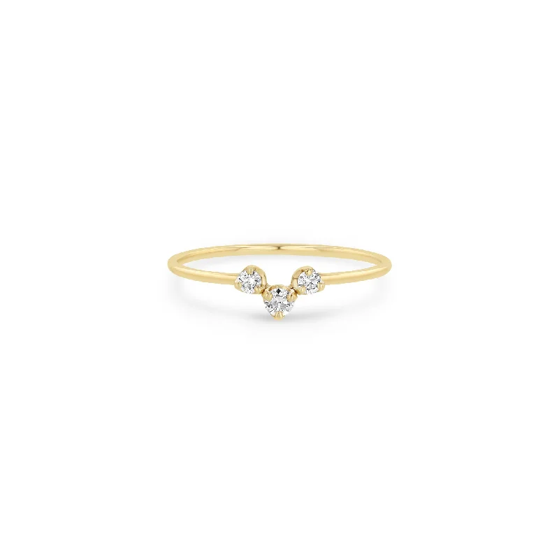 Special Jewelry Deals – Upgrade Your Collection 14k 3 Graduated Prong Diamond Curve Ring
