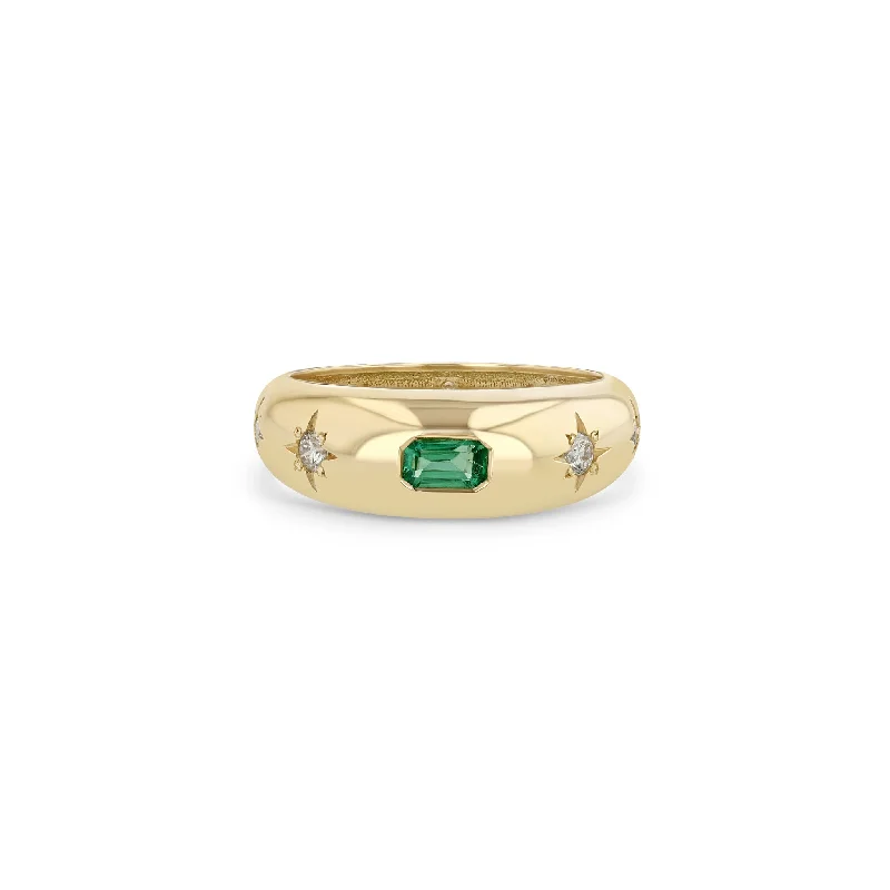 Best Jewelry Deals – Premium Quality At Exclusive Discounts 14k Emerald Cut Emerald & Graduated Diamonds Small Aura Ring