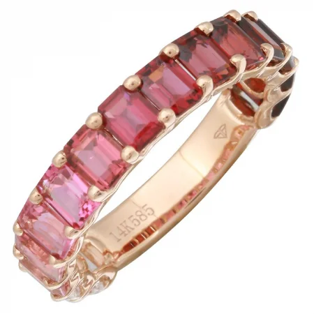 Buy More, Save More On Stunning Jewelry Designs 14k Gold Gemstone Red Ombre 3/4 Eternity Ring Petite Emerald Cut Buy More, Save More On Stunning Jewelry Designs 14k Gold Gemstone Red Ombre 3/4 Eternity Ring Petite Emerald Cut