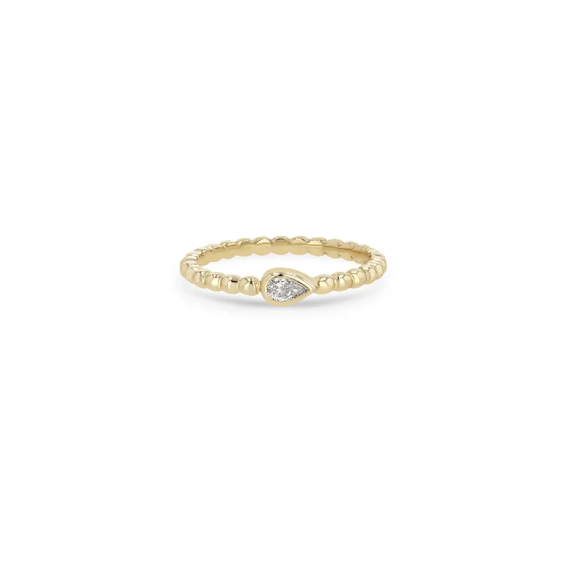 Elegant Jewelry Pieces At Unbelievable Prices 14k Horizontal Pear Diamond Beaded Ring