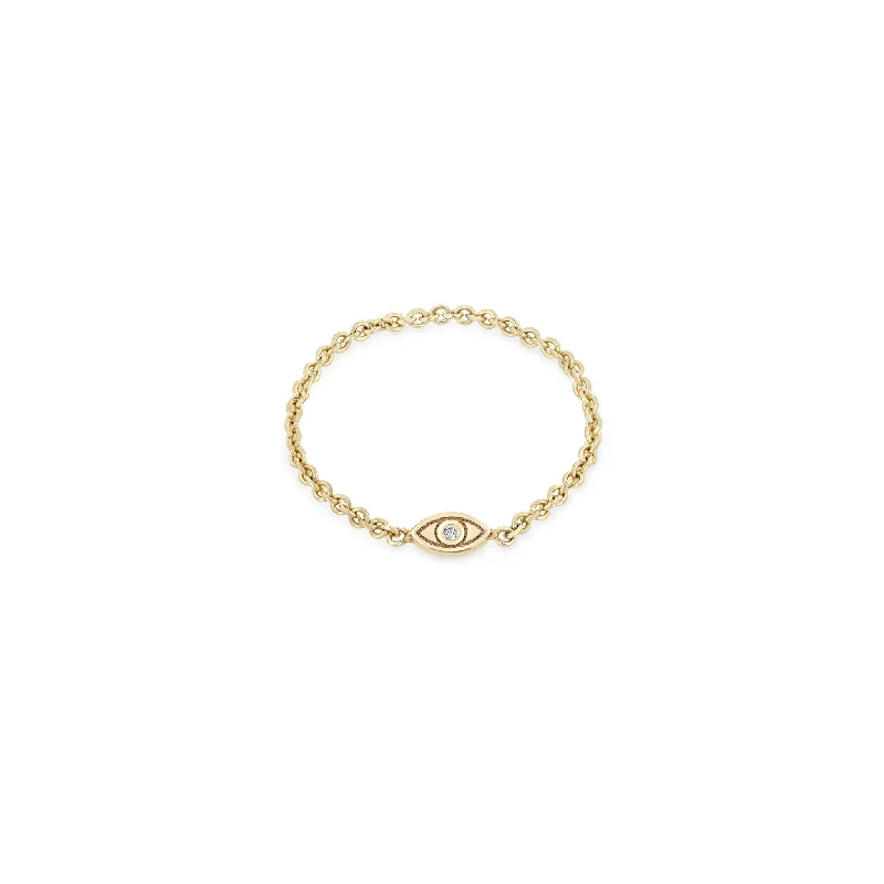 Discounted Jewelry For A Glamorous Look 14k Itty Bitty Diamond Evil Eye Chain Ring