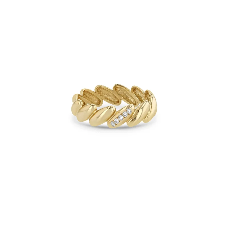Huge Savings On Premium Jewelry Styles 14k Pavé Diamond Line San Marco Band Ring
