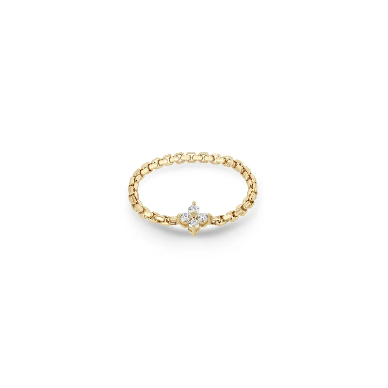 Flash Sale On Exquisite Jewelry – Don't Miss Out 14k Prong Diamond Quad Box Chain Ring