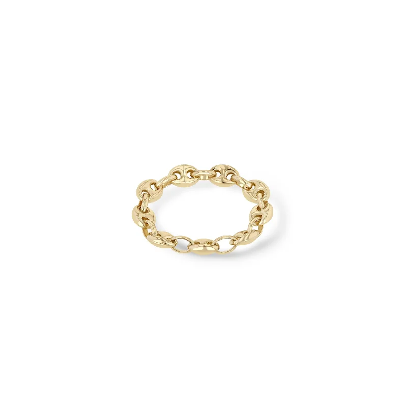 Affordable Glamour – Premium Jewelry For Less 14k Gold Small Mariner Chain Ring