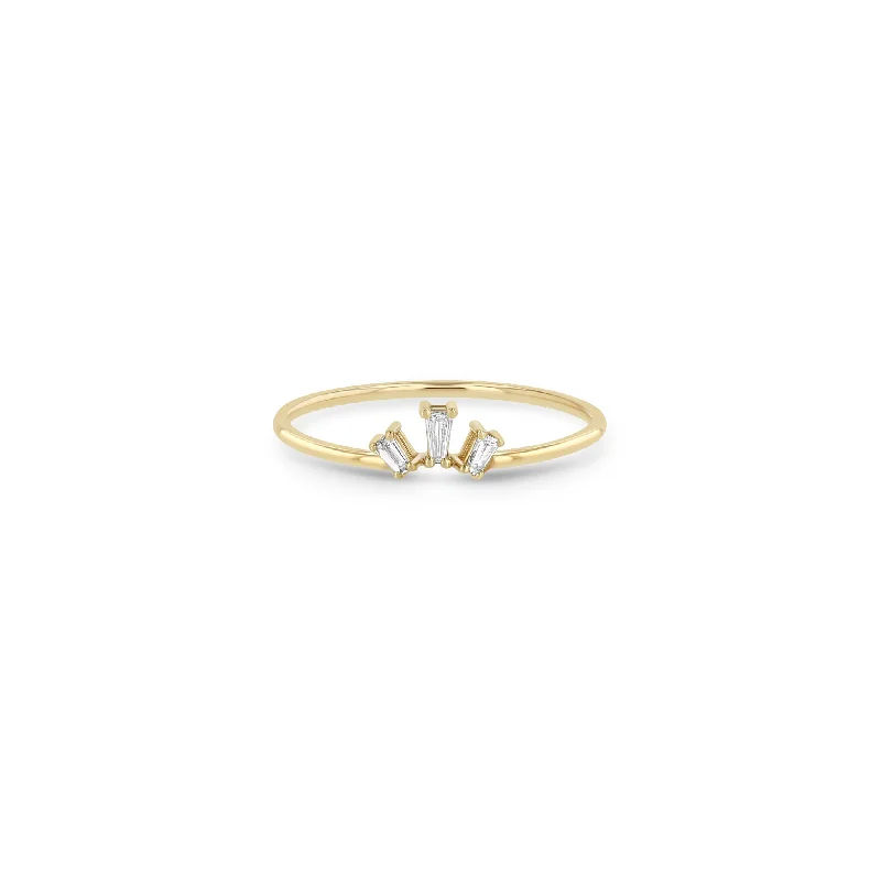 High-End Sparkle, Low-End Prices – Jewelry Sale Live 14k Tapered Baguette Diamond 3 Stone Fan Ring