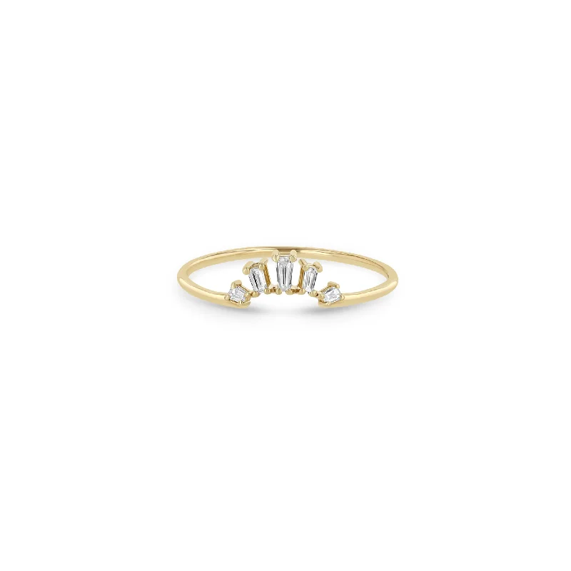 Exclusive Jewelry Markdowns – Limited-Time Offer 14k Tapered Baguette Diamond 5 Stone Fan Ring