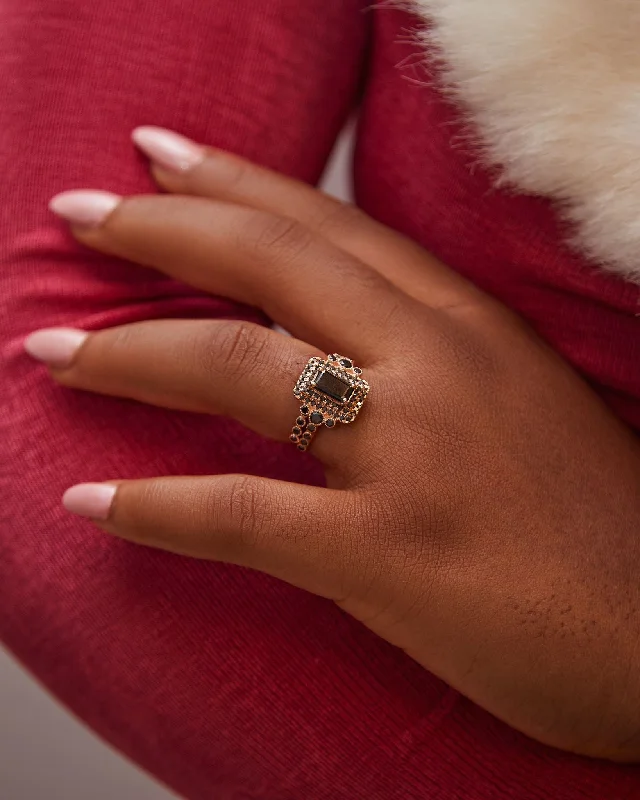 Exclusive Jewelry Sale – Sparkle For Less Aurelia Natural Black Diamond Bride Set