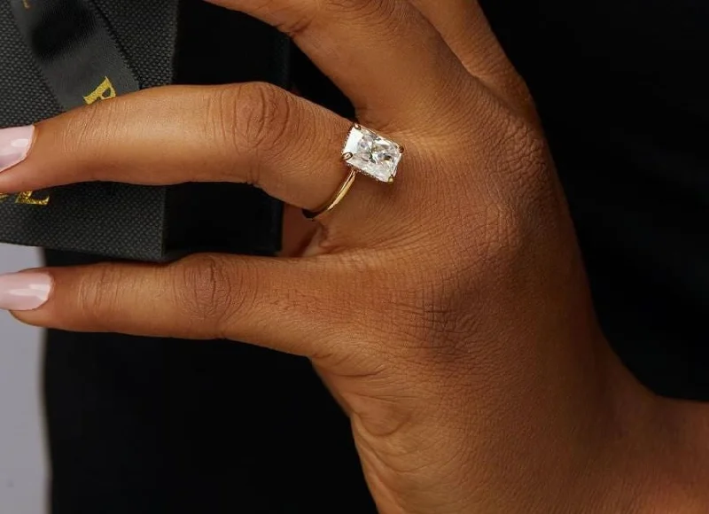 Don't Miss Out On Bestselling Jewelry At Special Prices Celine Radiant CZ Sterling Silver Engagement Ring