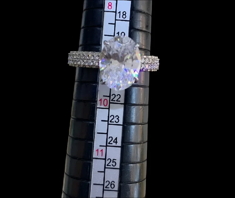 The Biggest Jewelry Sale Of The Year Is Here Crystal Oval CZ Engagement Ring in 925 Sterling Silver