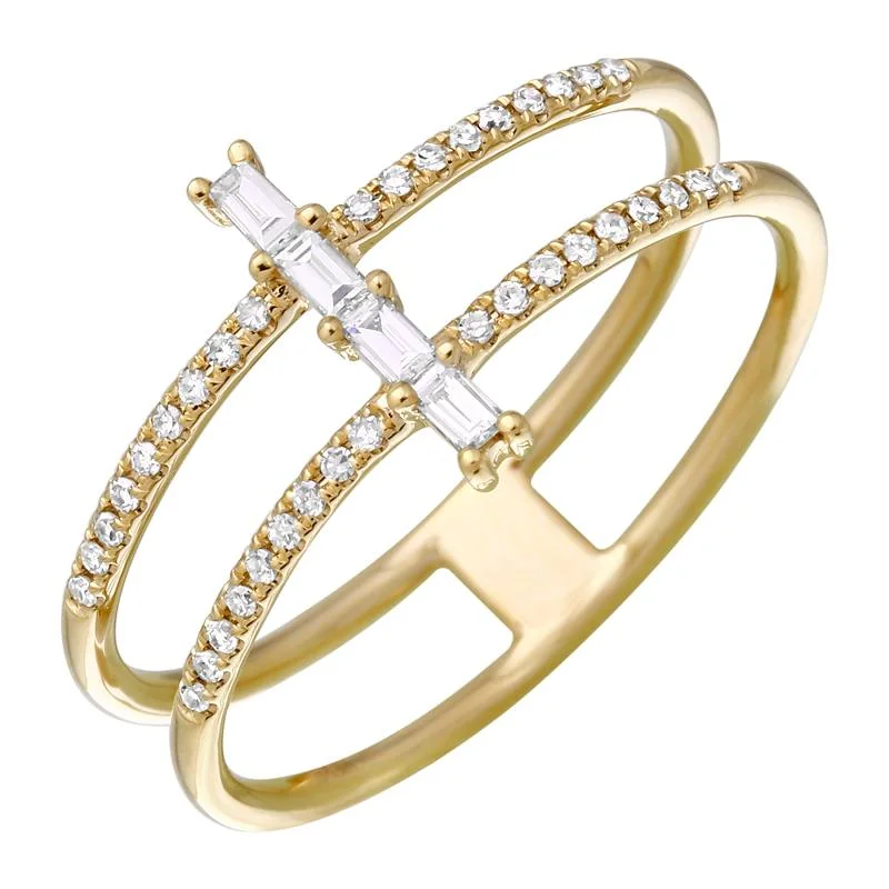 Last Chance To Grab Your Favorite Jewelry At A Discount Diamond Band with Center Aligned Baguettes