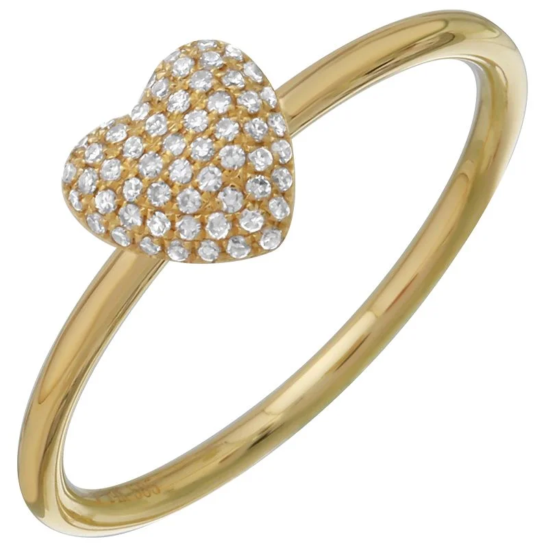 Customized Silver Jewelry For Unique Style Dome Diamond Heart Ring