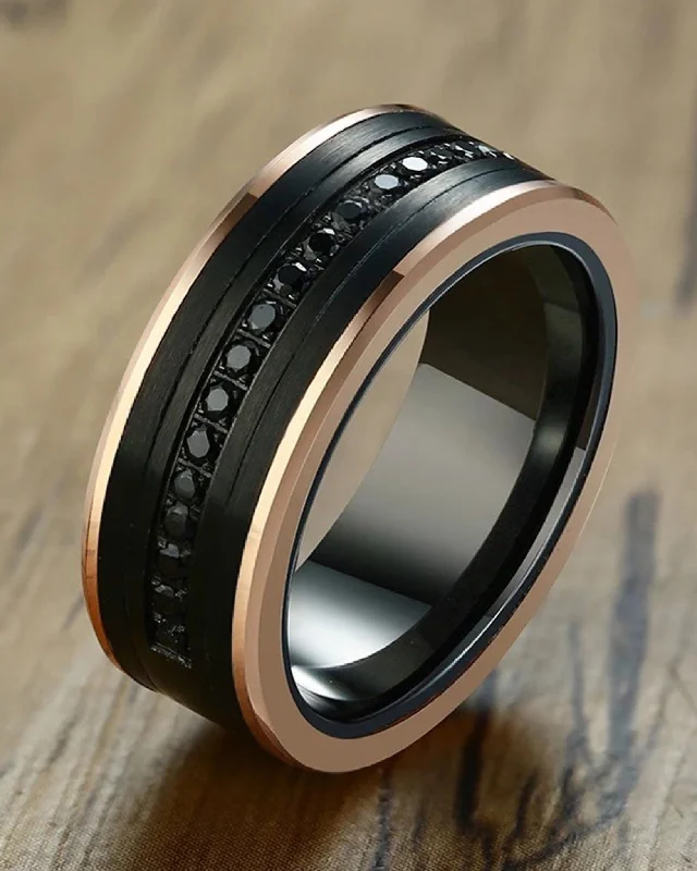 Get The Best Deals On Timeless Jewelry Pieces Executive Black Sapphire Tungsten Carbide Ring