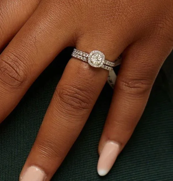 Make Every Moment Shine – Jewelry Discounts Available Heiress Cushion Cut Diamond Bride Set in 18K Gold
