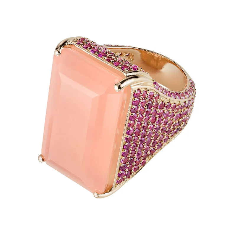 Exclusive Gemstone Jewelry Markdowns – Shop Now Koko ~ Rose Quartz Ring ~ Pink Sapphires