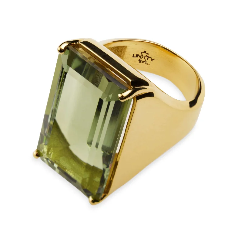 Elevate Your Outfit With Discounted Statement Jewelry Koko ~ Green Amethyst Ring