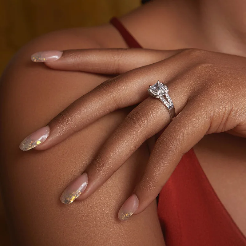 Affordable Luxury Jewelry For Every Occasion Martha Princess Cut CZ Engagement Ring