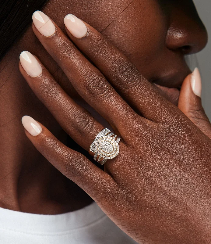 Luxury Jewelry At Unbeatable Discounts Omoni Oval Cluster Natural Diamond Engagement Ring