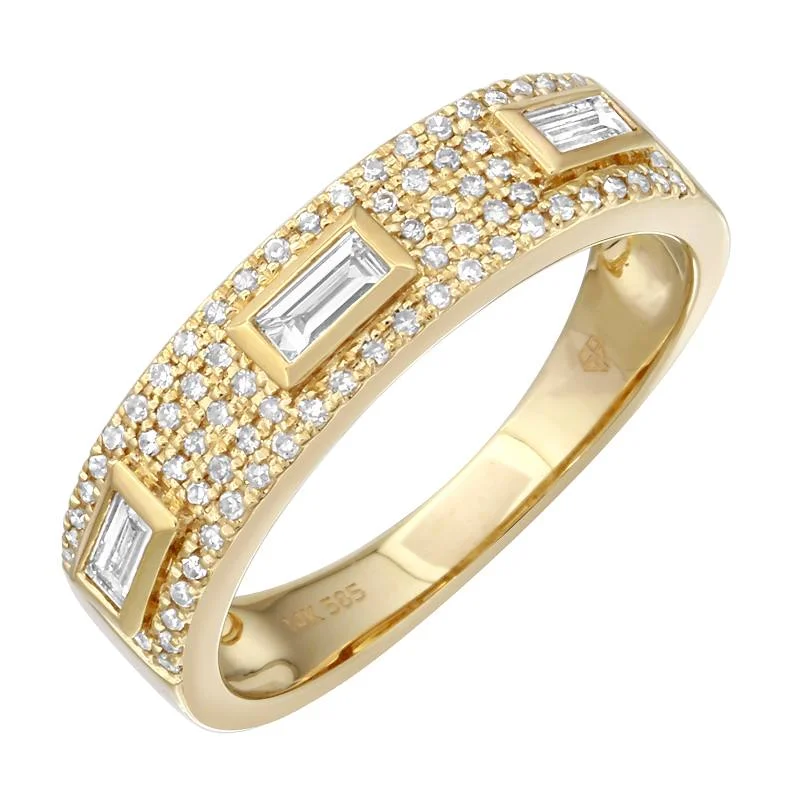 Personalized Engraved Jewelry For Meaningful Gifts Pave & Baguette Statement Ring