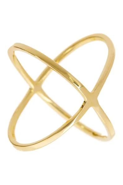Unmissable Deals On Handmade Jewelry Collections 14K Gold Plated Sterling Silver Polished Criss Cross Ring