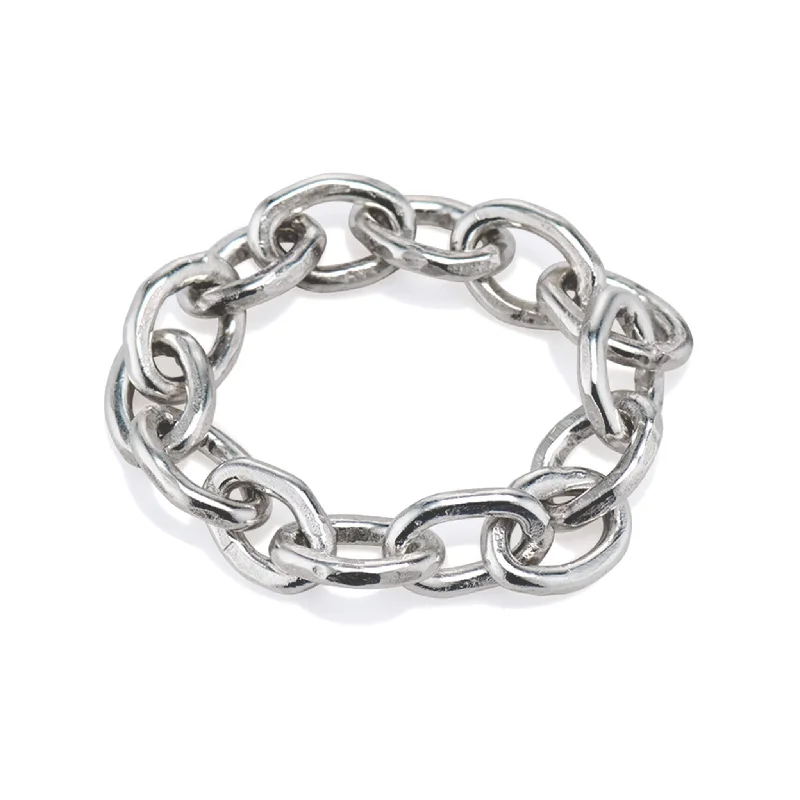 Exclusive Jewelry Bundles At Discounted Prices "Dean" Sterling Silver Handmade 16 Gauge Flexible Chain Ring