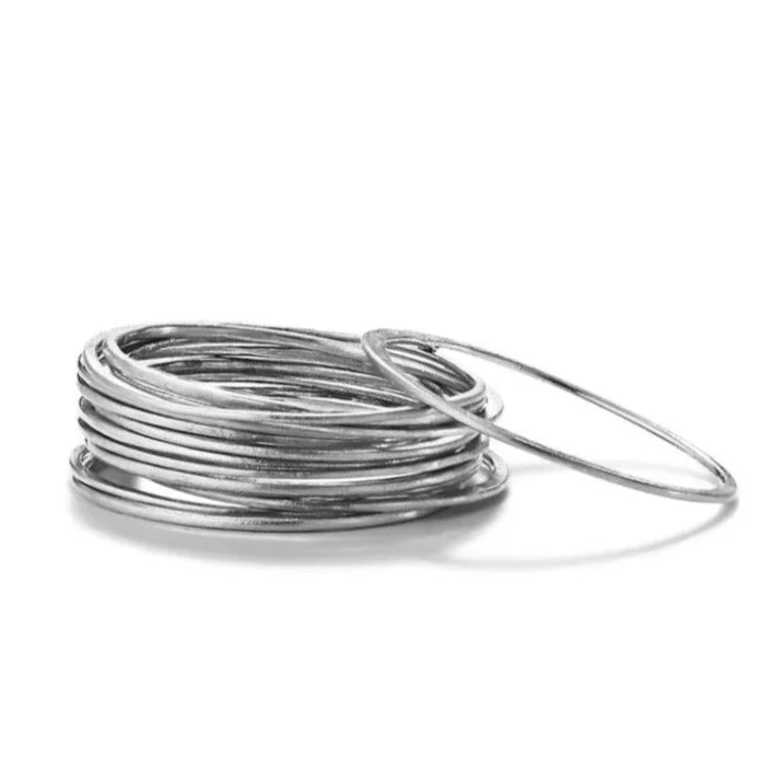 Adjustable Charm Bracelets For A Perfect Fit The "Stacking Rings" Set of Hammered Sterling Silver Stacking Rings