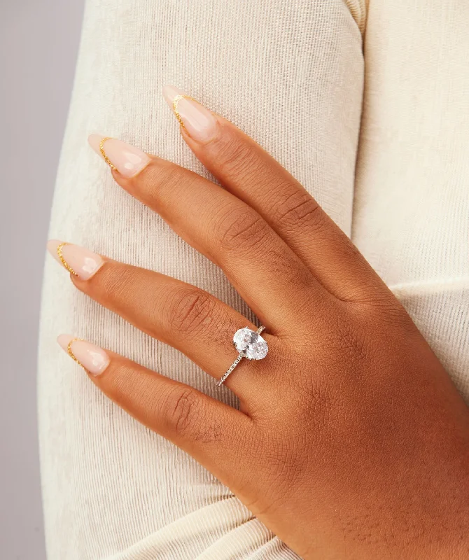 Celebrate Every Occasion With Sparkling Savings Simi Oval CZ Sterling Silver Engagement Ring