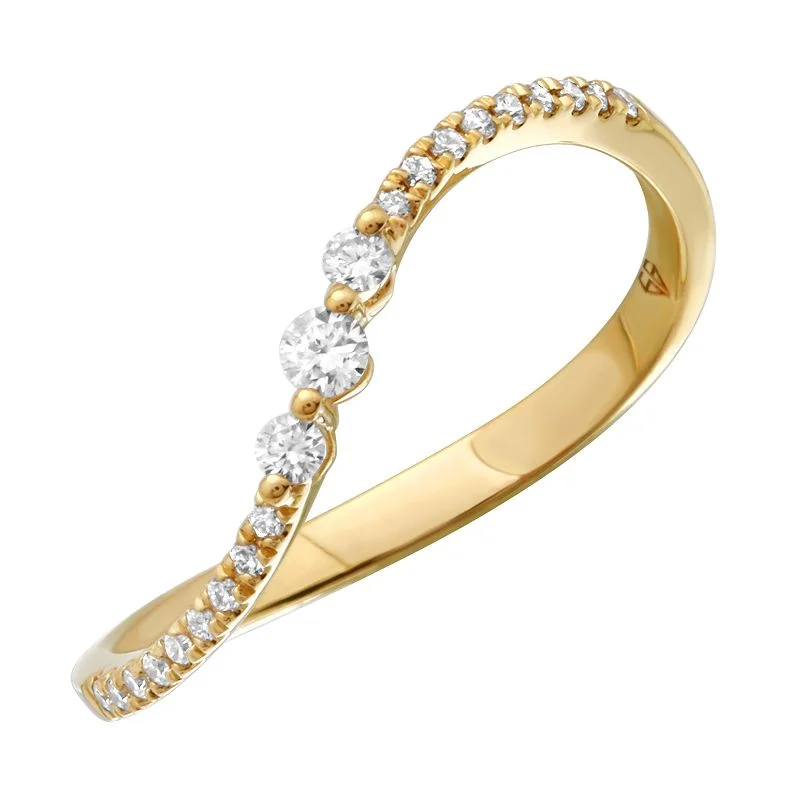 Dainty Floral Jewelry For Feminine Elegance Single Wave Diamond Ring