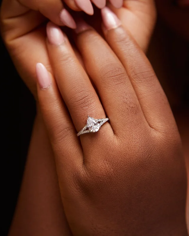 Shine In Style – Shop Jewelry Discounts Today Split Shank Pear CZ Sterling Silver Engagement Ring
