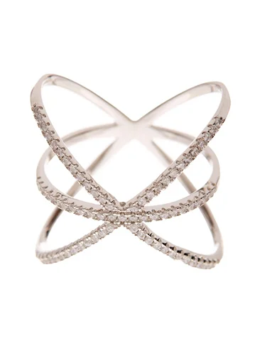 Stunning Jewelry Pieces At The Lowest Prices Ever Sterling Silver CZ Criss Cross X Ring