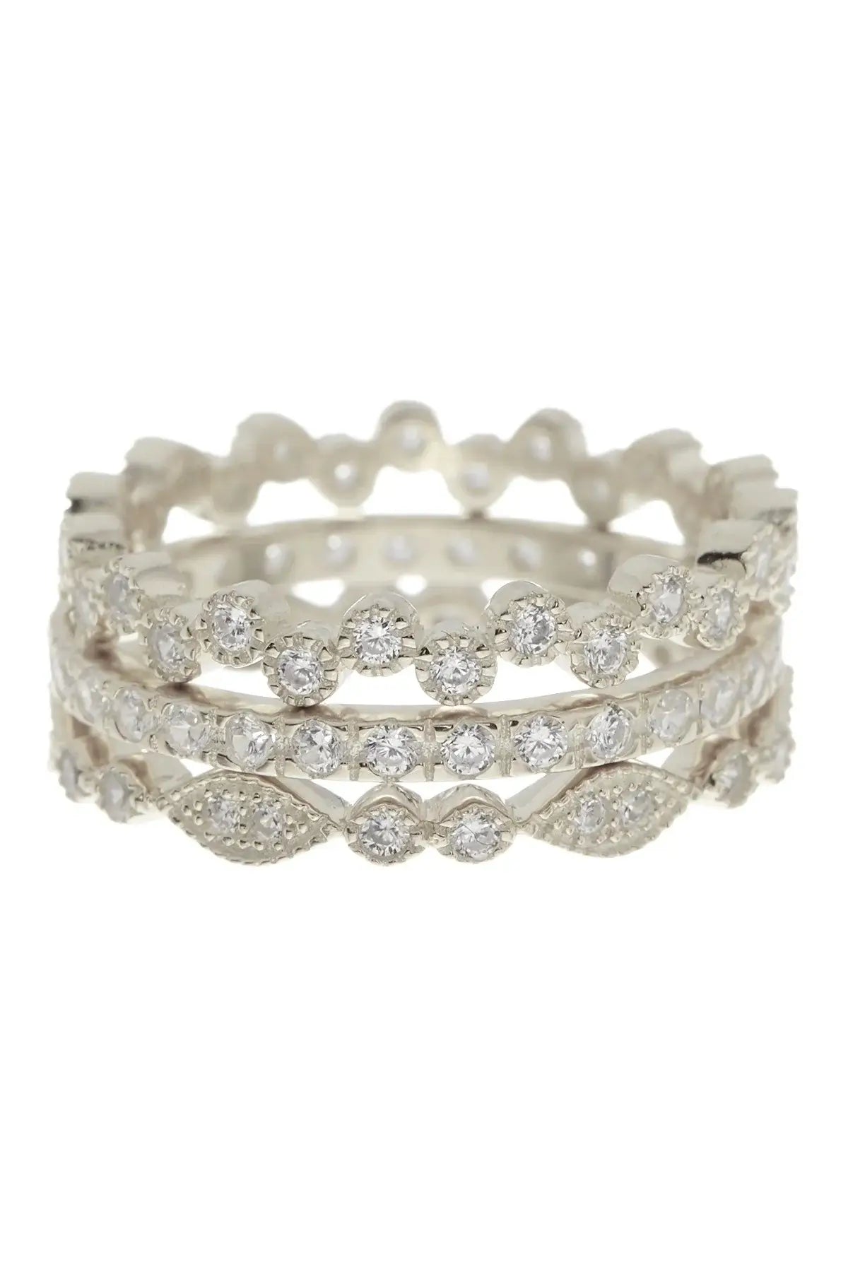Gorgeous Jewelry, Limited-Time Savings Silver and Gold Stackable Cubic Zirconia Ring