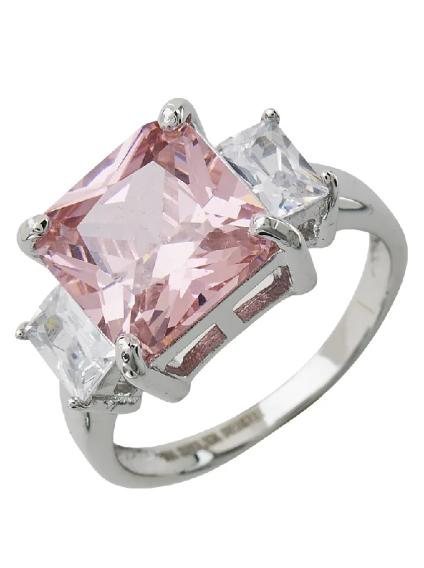 Personalized Jewelry Sale – Meaningful Gifts At Great Prices Sterling Silver Pink CZ Cocktail Ring