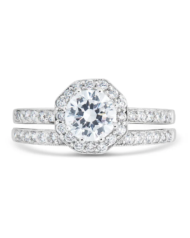 Flash Sale On Stunning Jewelry – Don't Miss Out Sterling Silver Octagon CZ Ring with Band Flash Sale On Stunning Jewelry – Don't Miss Out Sterling Silver Octagon CZ Ring with Band