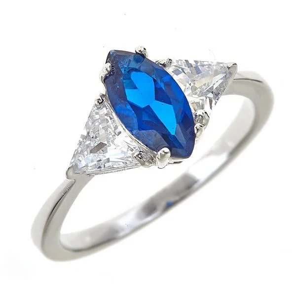 Best-Selling Jewelry Now Available At Special Deals Sterling Silver Sapphire Marquise Cut Ring