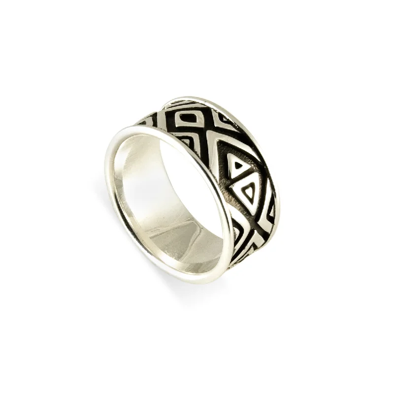 Elegant Jewelry Styles At Budget-Friendly Prices Tiki Pattern Band Ring