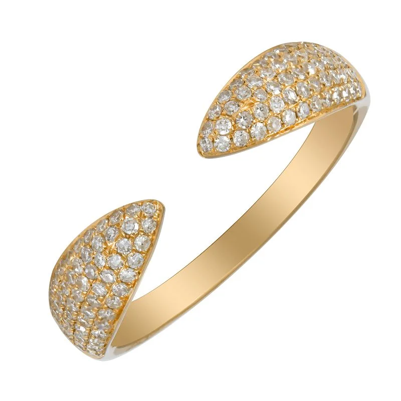 Trendy Minimalist Jewelry For Everyday Wear Triple Row Diamond Claw Ring