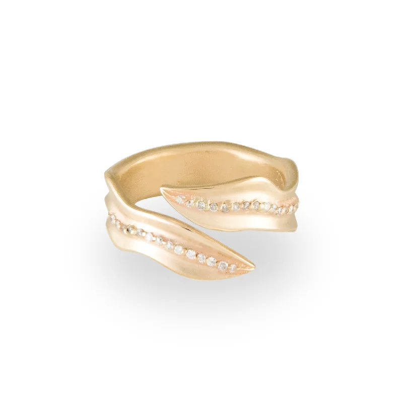 Limited-Stock Jewelry Sale – Shop Before It's Gone Leaf Wrap Ring with Diamonds