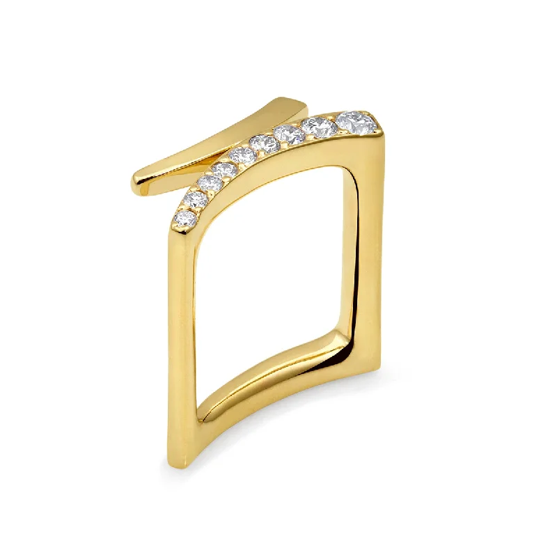 Best Jewelry Sale Prices – Limited-Time Offer Abstract Square Ring with Diamonds