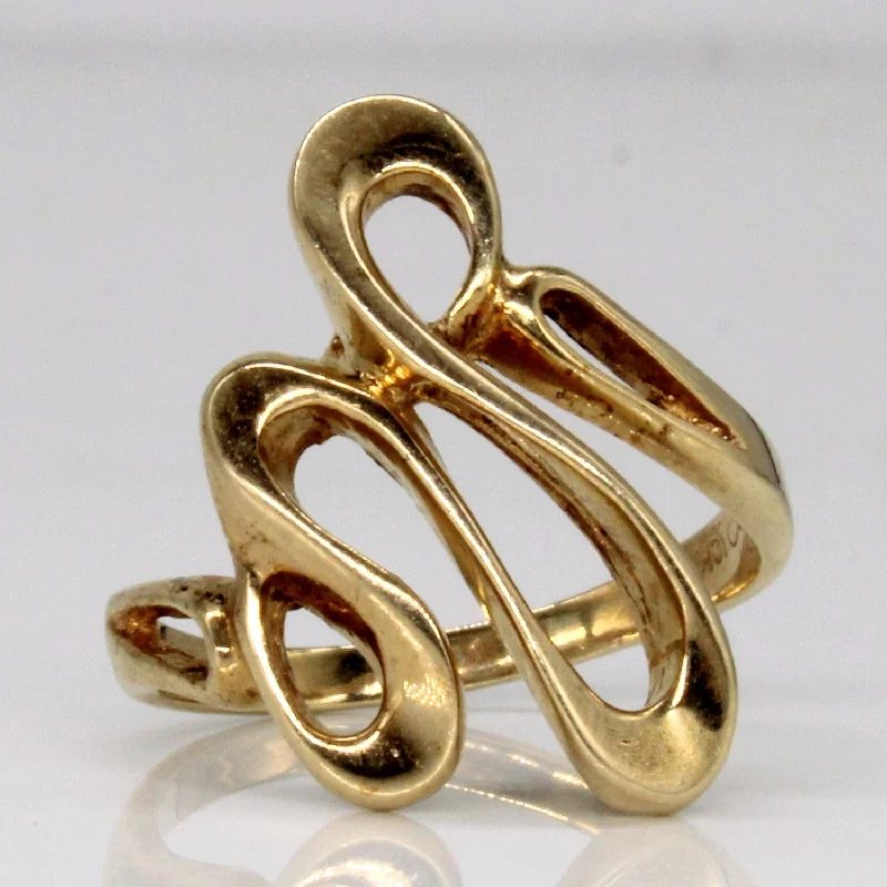 Handcrafted Beauty At Affordable Prices 10k Yellow Gold Abstract Ring | SZ 7.5 |