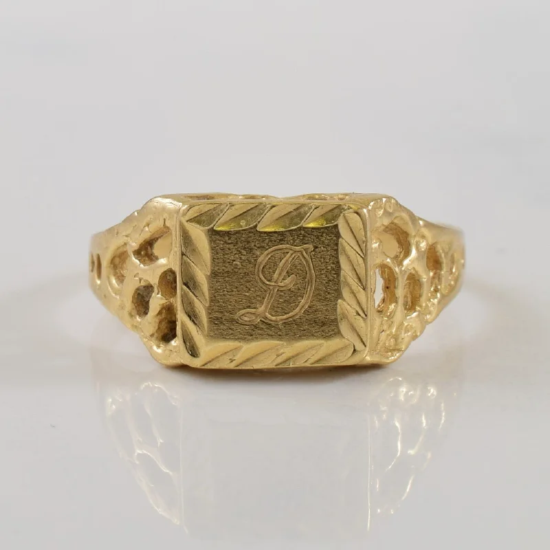 Shop Signature Jewelry Styles At Exclusive Prices 10k Yellow Gold 'D' Initialed Ring | SZ 5.25 |