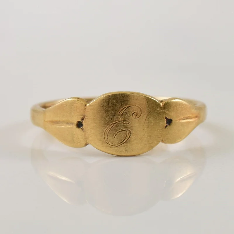 Stunning Statement Jewelry, Unbeatable Discounts 10k Yellow Gold 'E' Initialed Ring | SZ 4 |