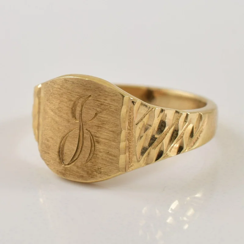 Shop Handcrafted Jewelry At Special Promotional Rates 10k Yellow Gold 'J' Initialed Ring | SZ 2.75 |