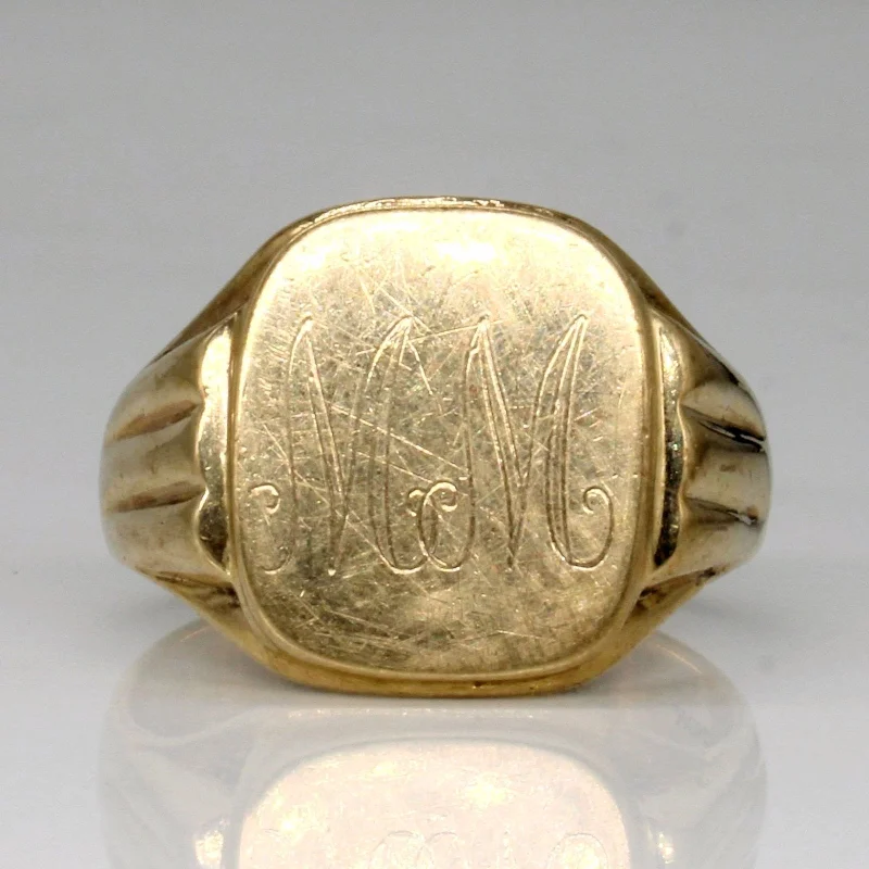 High-Quality Jewelry At A Fraction Of The Cost 10k Yellow Gold 'M.M' Signet Ring | SZ 10.25 |