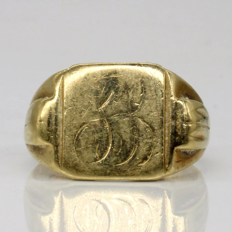 Chic And Stylish Jewelry At Exclusive Prices 10k Yellow Gold Signet Ring | SZ 9.5 |