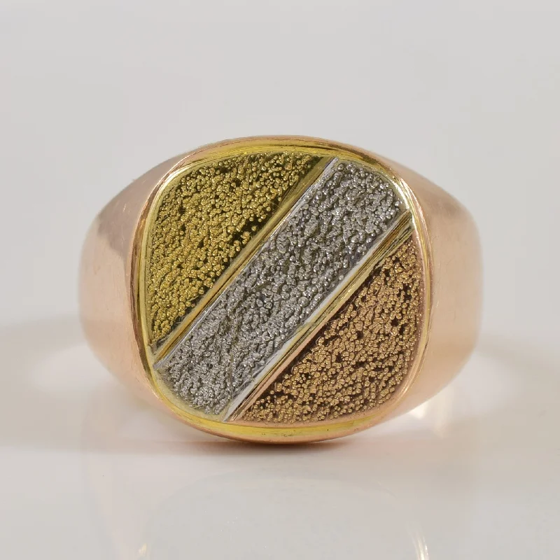 Big Discounts On Elegant Jewelry Collections 14k Tri Tone Signet Ring | SZ 9.25 |
