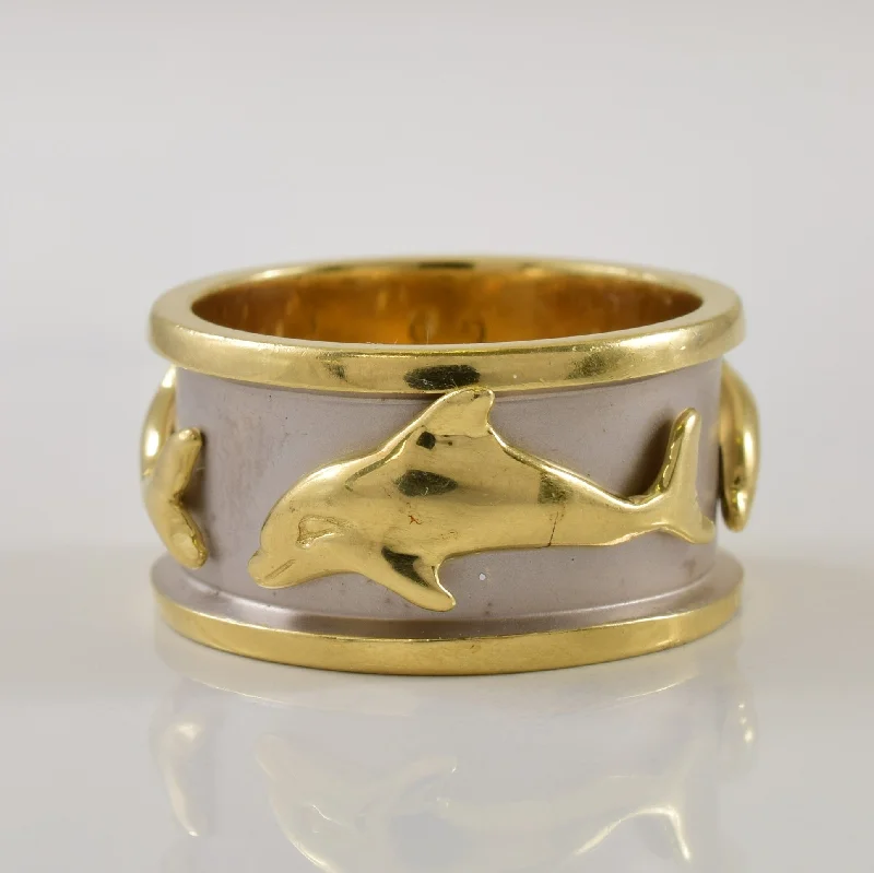 Upgrade Your Jewelry Collection For Less 14k Yellow Gold Dolphin Ring | SZ 8.5 |