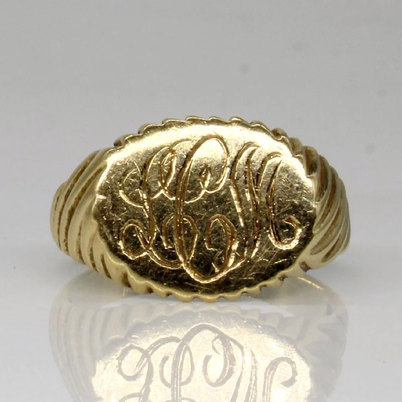Chic, Trendy, And Affordable Jewelry Sale 14k Yellow Gold 'L.C.M.' Signet Ring | SZ 6.75 |