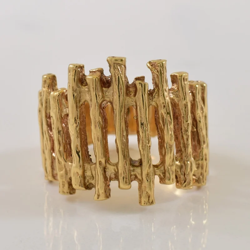Flash Sale On Elegant Jewelry – Don't Miss Out 14k Yellow Gold Textured Ring | SZ 7 |