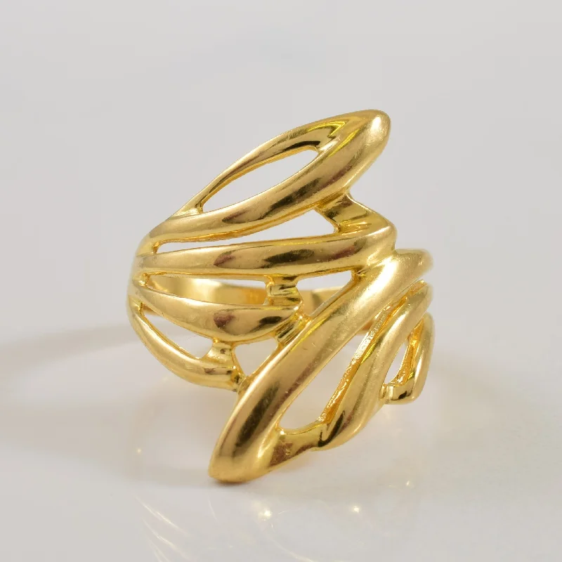 Stunning Jewelry At Even More Stunning Prices 18k Yellow Gold Bypass Ring | SZ 5.5 |